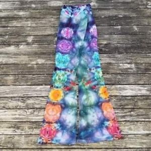 Tie dye chakras foldover yoga pants